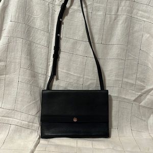 Shinola Detroit American Leather Accordion Crossbody Bag Purse Black HTF